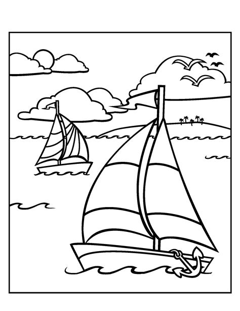 Collection of Boat Coloring Pages - Free Printable