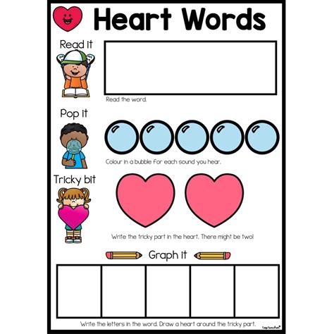 Heart Words Work Mats – Top Teacher