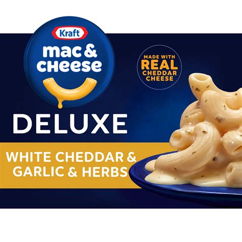 Kraft Deluxe White Cheddar and Garlic & Herbs Mac N Cheese Macaroni and ...