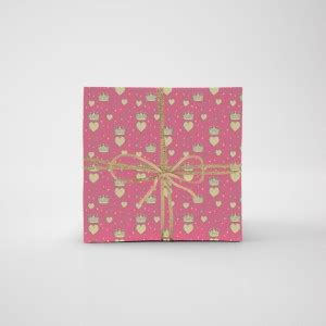 Sonsky {Set of 6} Golden Hearts and Crown Theme Gift Wrap|Wrapping ...