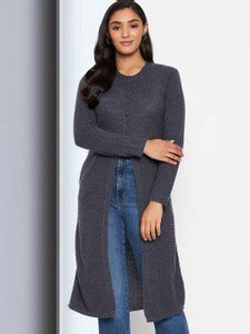 CLAPTON Self Design Round Neck Casual Women Grey Sweater - Buy CLAPTON ...