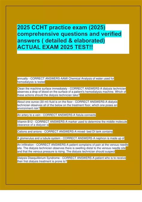 2025 CCHT practice exam (2025) comprehensive questions and verified ...