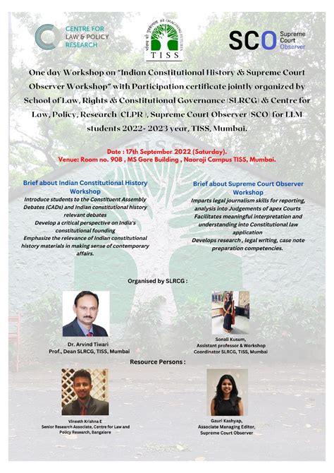 One day workshop on "Indian Constitution History and Supreme Court ...