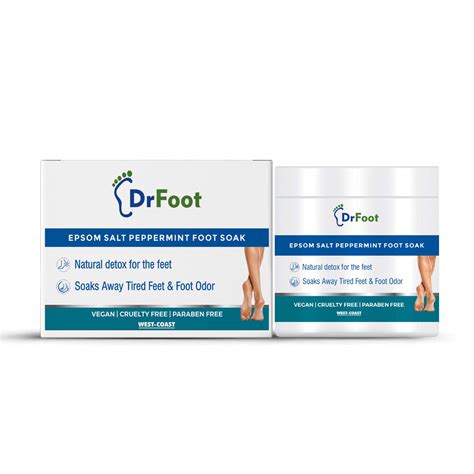 Dr Foot Peppermint Epsom Salt Crystals Foot Soak (Magnesium Sulphate ...
