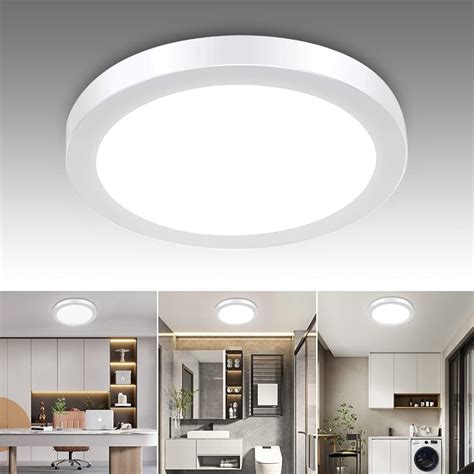 DLLT Round LED Ceiling Lights Fixture Flush Mount, 24W Surface Mount ...