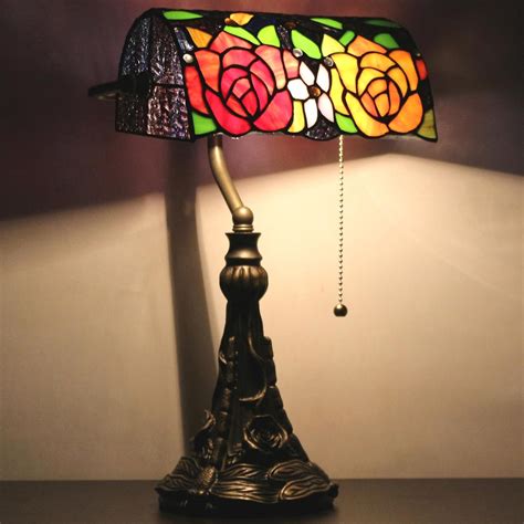 SYETL Tiffany Banker Lamp Small Stained Glass Table Lamp India | Ubuy