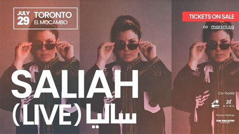 SALIAH (LIVE) IN TORONTO, El Mocambo, Toronto, 29 July to 30 July ...