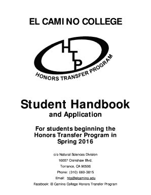 Fillable Online elcamino EL CAMINO COLLEGE Student Handbook and ...