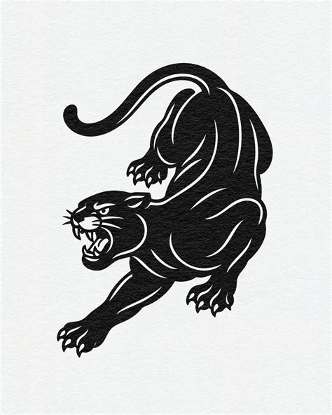 Ink Panthers: Bold Blackwork Tattoo Illustrations of the Wild | Small ...