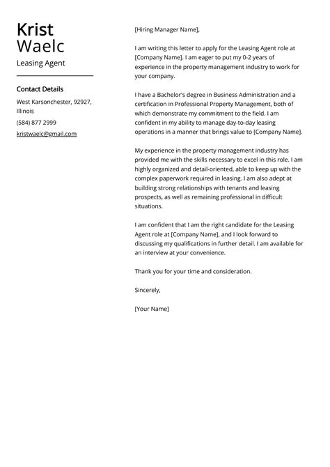 Leasing Agent Cover Letter: Job Description, Sample & Guide