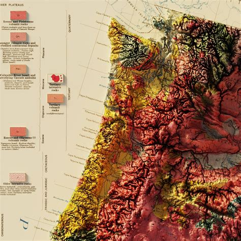 Vintage Northwest US Map - Relief Map (1932) | Muir Way