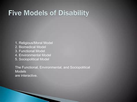 Models of disability poster | PPT