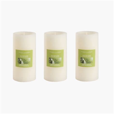 Buy HOSLEY Set of 3 Sweet Pea Jasmine Scented Pillar Candles from ...