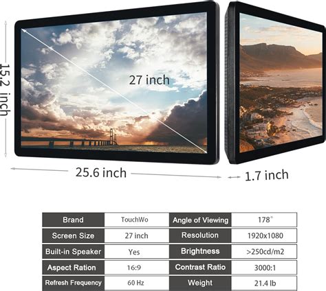 TouchWo 27 inch Touch Screen PC Monitor, Intel i5, 4GB RAM, India | Ubuy