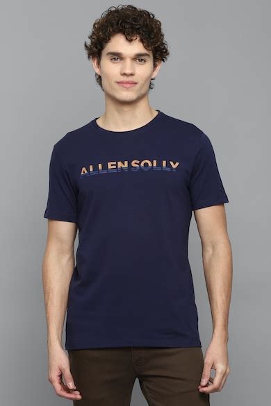 Buy Men Navy Printed Crew Neck T-shirt Online - 705751 | Allen Solly