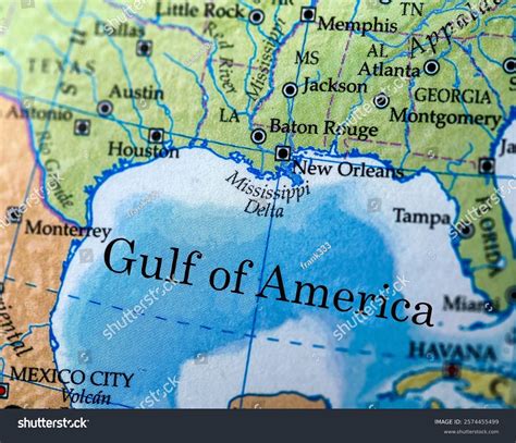 Map Showing Gulf America Stock Photo 2574455499 | Shutterstock