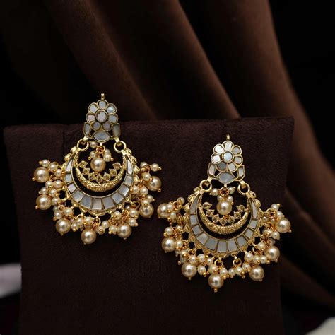 Kundan chandbali Earrings | Polki chandbali Earrings | Trendy Jewellery