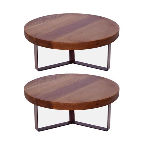 Nestroots Cake Stand set of 2 Wooden for Dining Table | Cake cutting ...