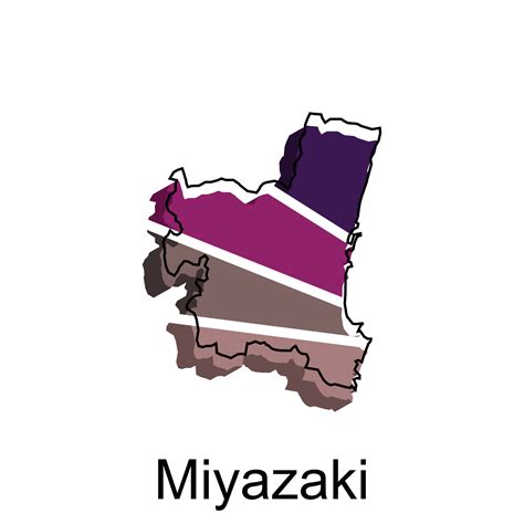 Miyazaki High detailed illustration map, Japan map, World map country vector illustration ...