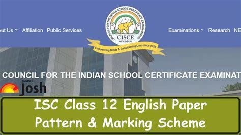 ISC Class 12 English Exam Pattern 2024 with Marking Scheme and Topic ...