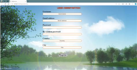 Image result for Registration Page in HTML Code