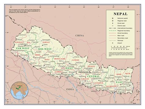 Old Map Of Nepal - Wayne Baisey