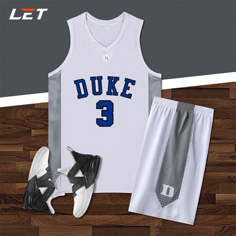 杜克大学球衣篮球男2019新款篮球服套装男学生篮球比赛服队服定制_虎窝淘