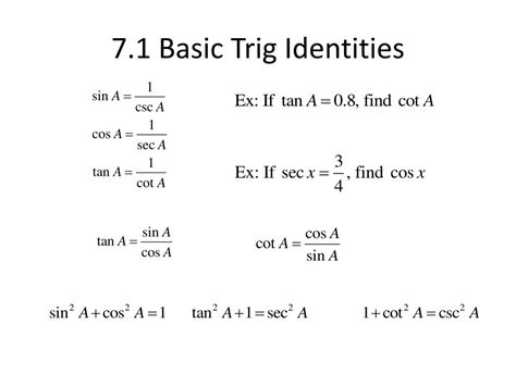 Image result for Basic Trig Identities