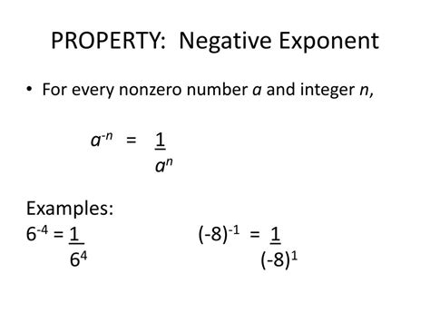 Image result for Property of Negative Integer Exponents