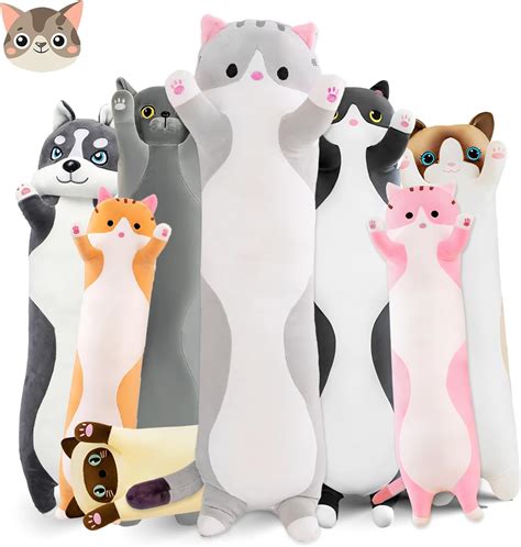 Amazon.com: NXNYNZ Long Cat Plush Pillow, 27.6in Cute Cat Plushie ...