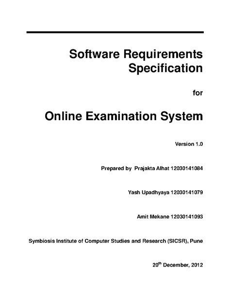Software Requirements Specification for - Software Requirements ...