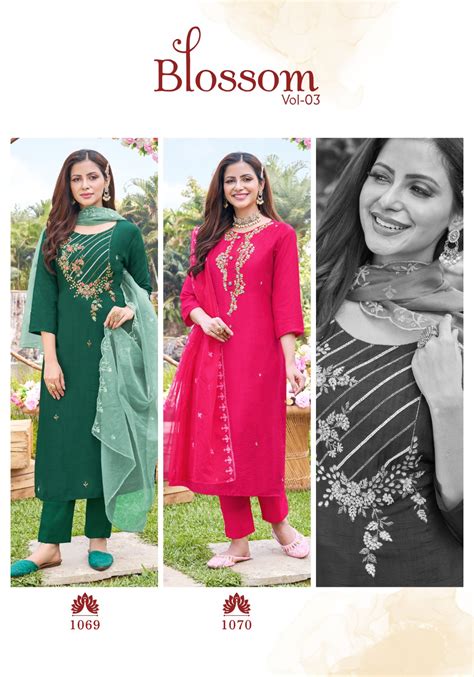 Peher Blossom Vol 3 Model Silk Party Wear Kurti Pant With Dupatta
