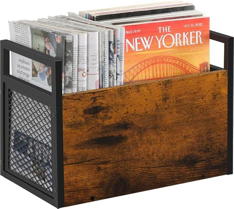 Amazon.com: QILICHZ Magazine Holder,Wood Magazine Rack,Rustic Magazine ...