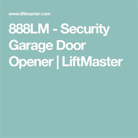 Image result for LiftMaster 888LM Issues