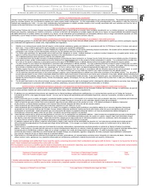 Fillable Online ocps sports screening physical examination / examen f ...