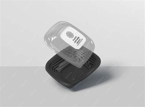 Premium PSD | Square plastic container mockup
