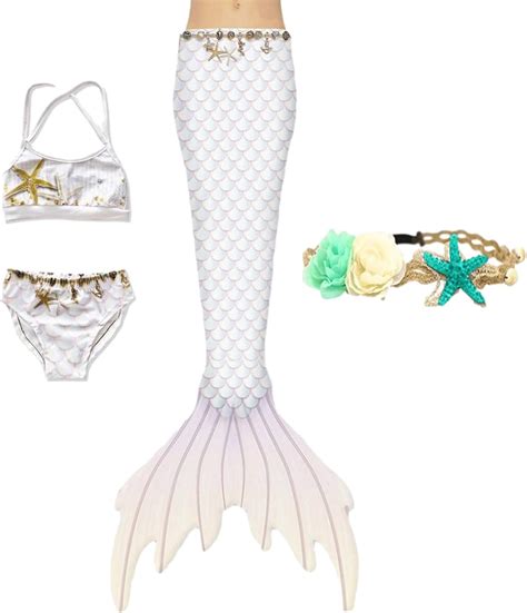 Buy XNSGAO 4PCS Mermaid Tails for Swimming for Girls Kids Mermaid ...