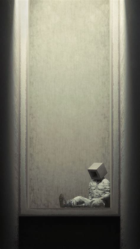 Download wallpaper 800x1420 man, cube, pose, window, art iphone se/5s ...