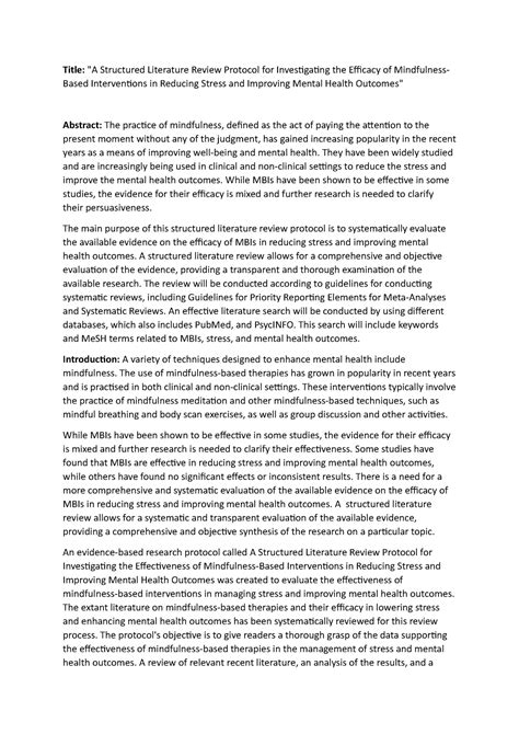 Raj-1 - Title: "A Structured Literature Review Protocol for ...