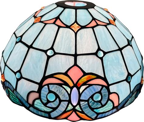 Cotoss Tiffany Lamp Shade, 12 inch Medium Stained Glass Lampshade ...