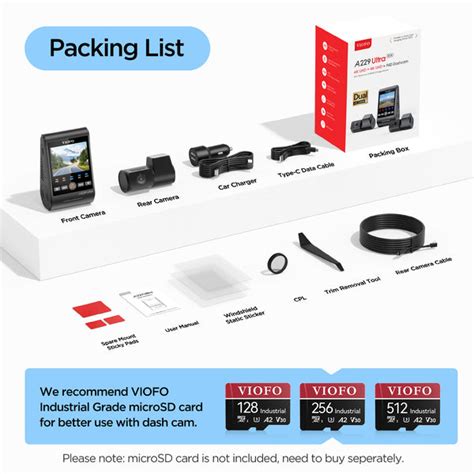 VIOFO A229 Ultra 2CH 4K Front+4K Rear Dashcam with Dual Sony STARVIS 2 ...