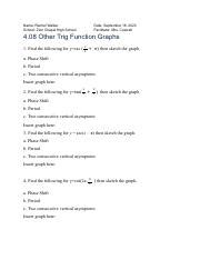 Image result for Phase Shift Trig Graphs