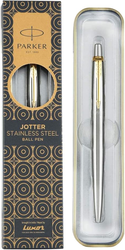 Parker Moments Classic Gold Trim Ball Pen (Silver) : Amazon.in: Office ...