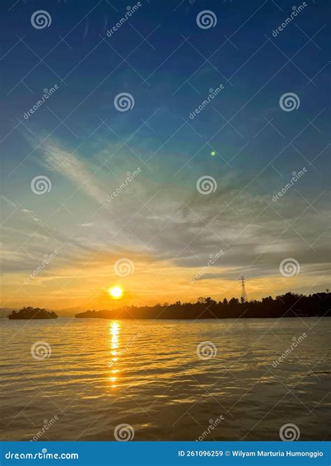 The Orange Color of the Sunset Stock Image - Image of sunrise, horizon ...