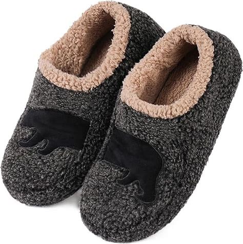 ULTRAIDEAS Fuzzy Slippers Socks for Men, Soft Sole Sherpa Fleece Lined ...