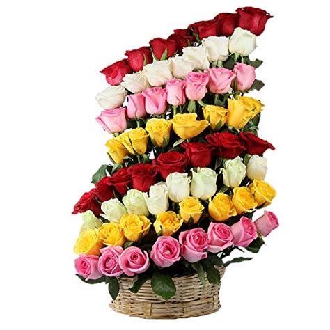 IGP Sixty Mix Roses Arrangement Basket (Bunch of 60) : Amazon.in: Home ...