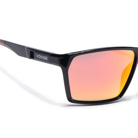Wayfarer Polarized Sunglasses Orange Lens | Shine Black Frame - PMG677