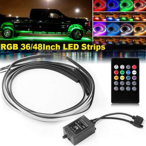 PRTEK Under Car Tube Underglow Underbody System Neon Light Kit LED RGB ...