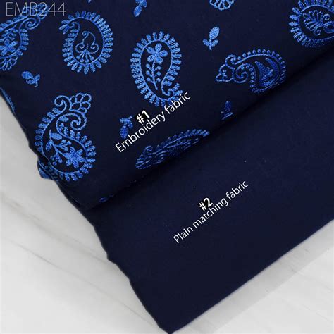 Embroidered Fabric Indian Embroidery Cotton Fabric by the Yard Sewing ...