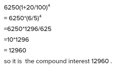Find amount and compound interest if Principal = Rs 6250, at the rate ...
